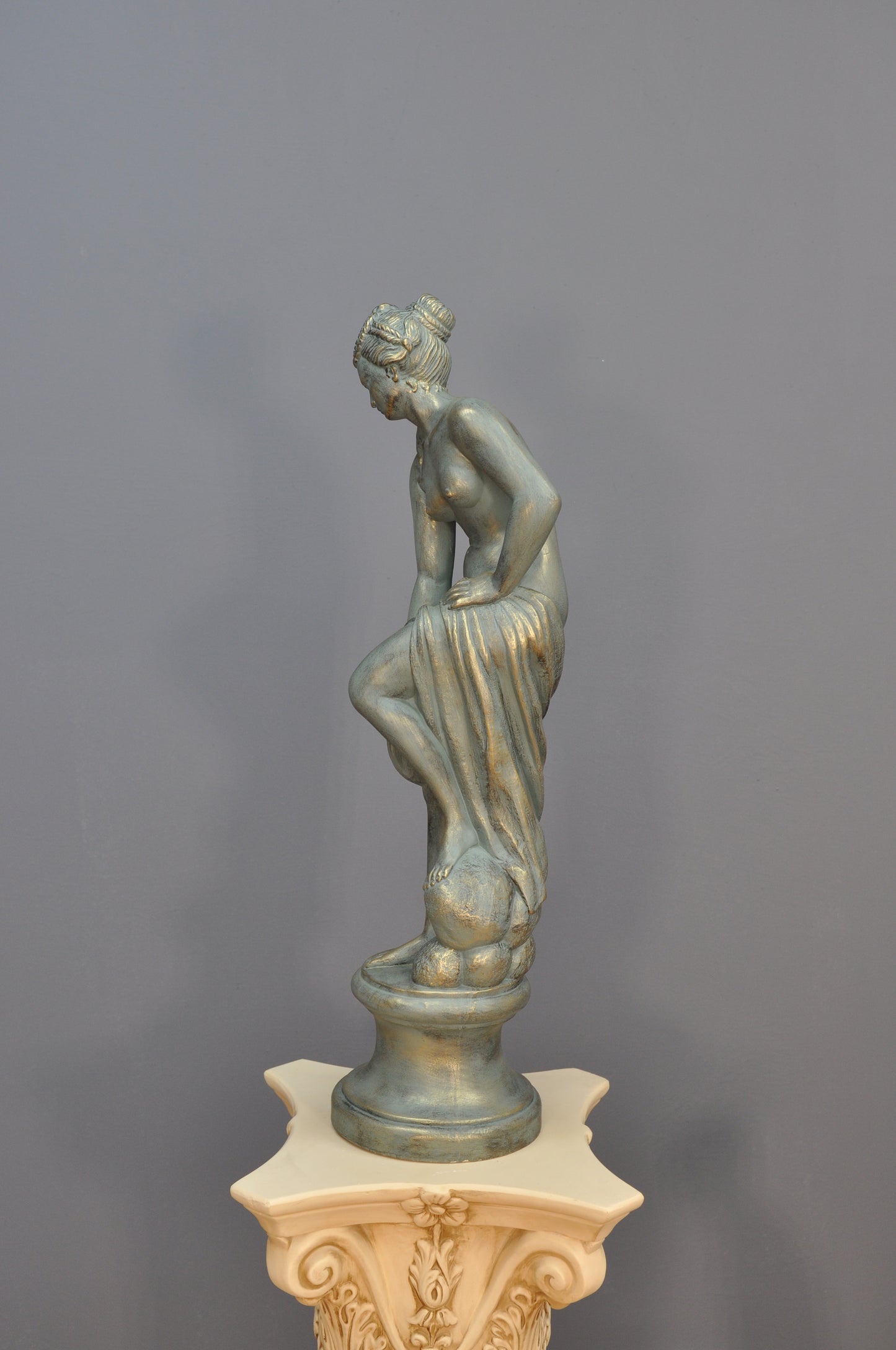 Frauenfigur Frauenstatue Skulptur Frauenbüste Handbemalt Vintage Stil Jugendstil