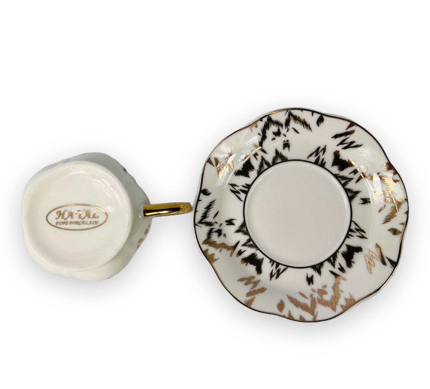 Designer Espressotassen 12 TLG für 6 Personen Barock Stil Mokka Tassen NEU 60 ML weiss-Gold