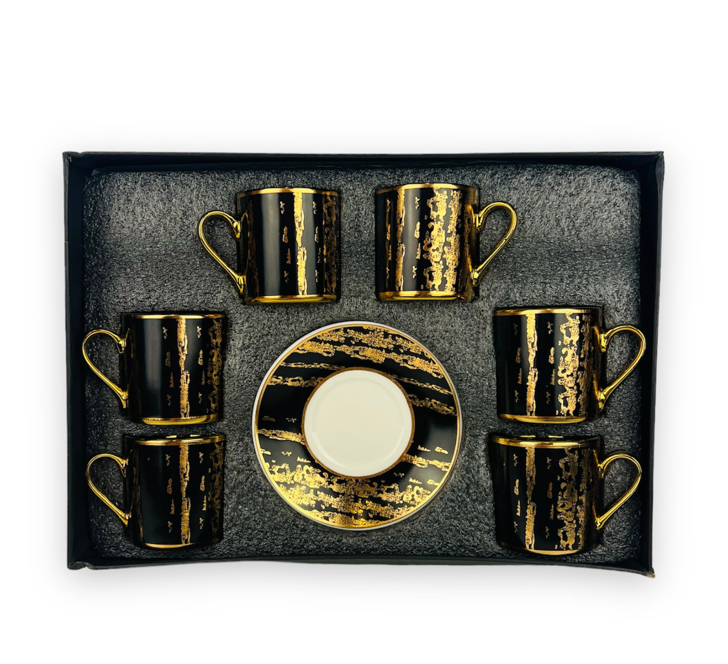 Luxus Gold Espressotassen 12 TLG für 6 Personen Mäander Stil