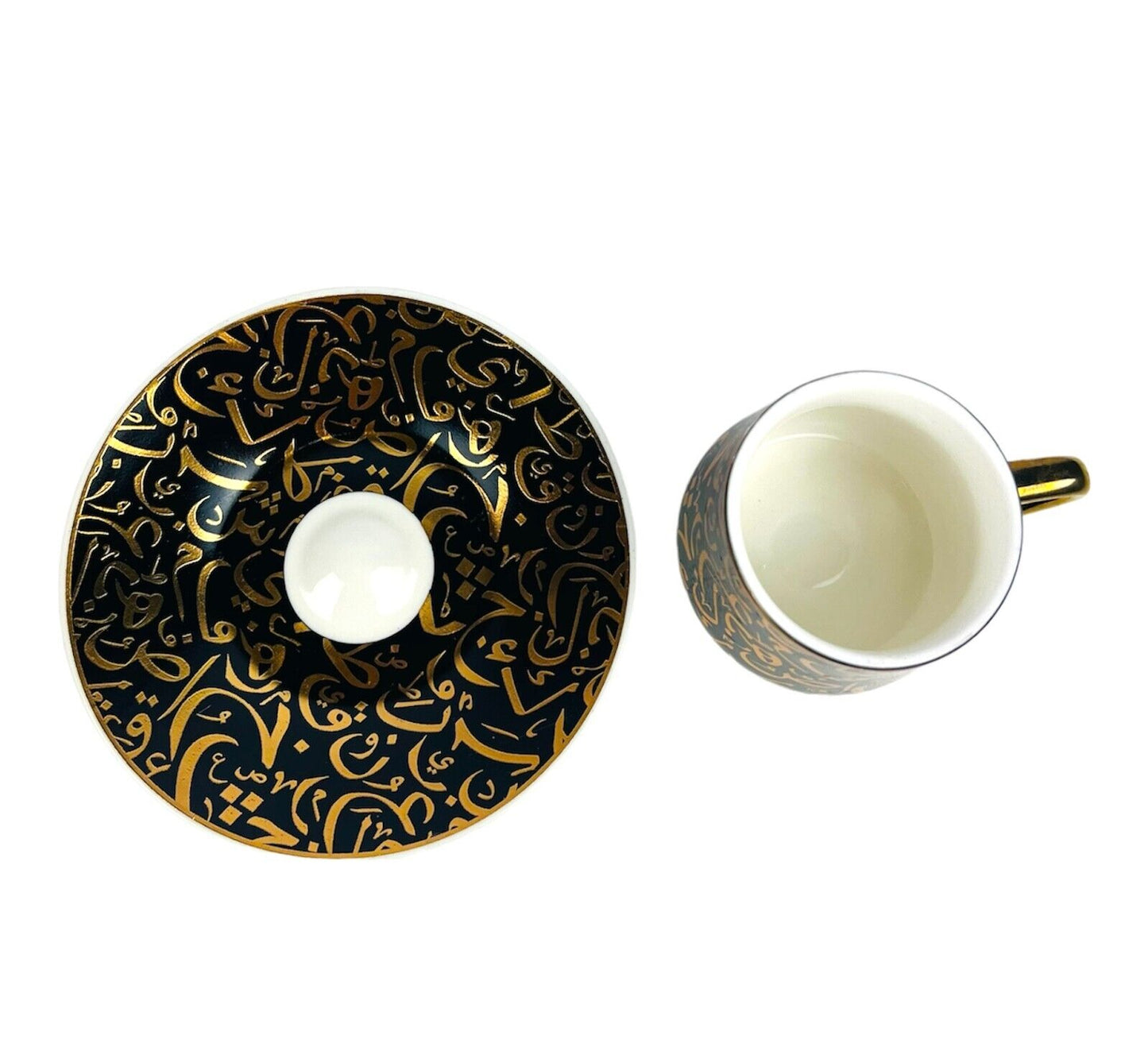 Luxus Gold Espressotassen 12 TLG für 6 Personen Tassen+Untertassen 75 Ml