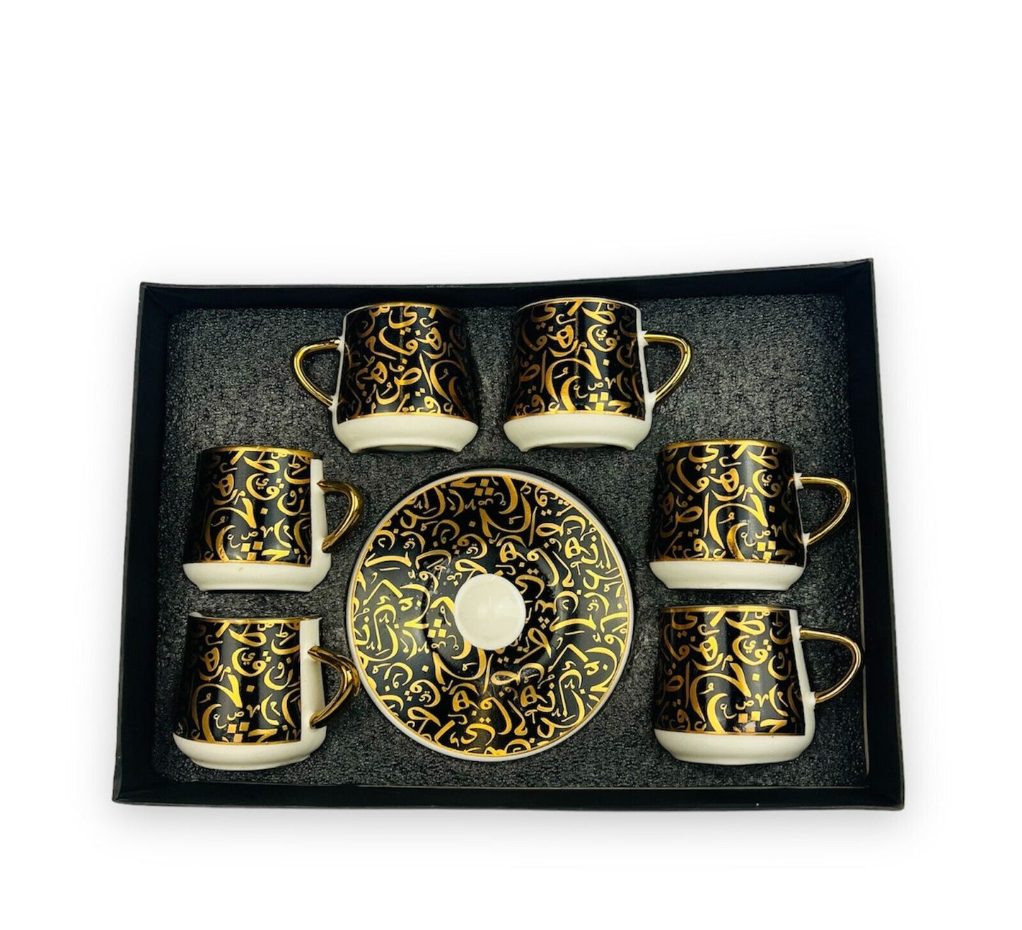 Luxus Gold Espressotassen 12 TLG für 6 Personen Tassen+Untertassen 75 Ml