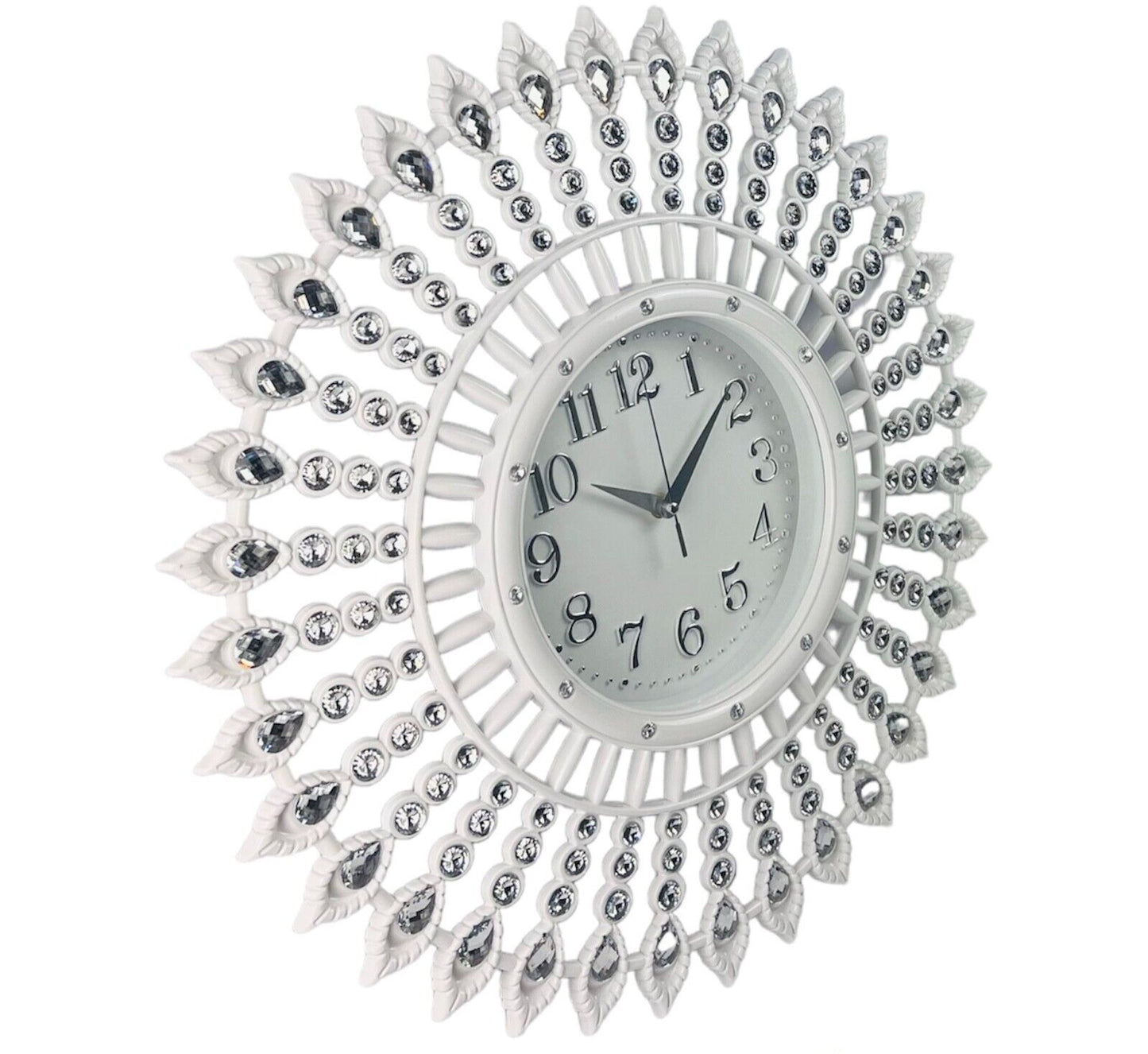 Große Wanduhr 55cm Wohnzimmer Designuhr Barock Stil Lautlos