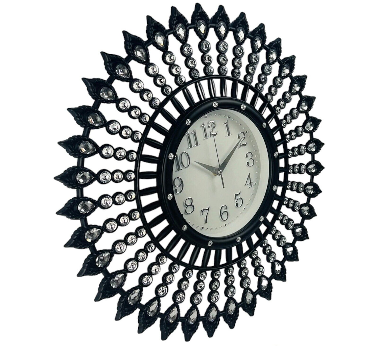 Große Wanduhr 55cm Wohnzimmer Designuhr Barock Stil Lautlos