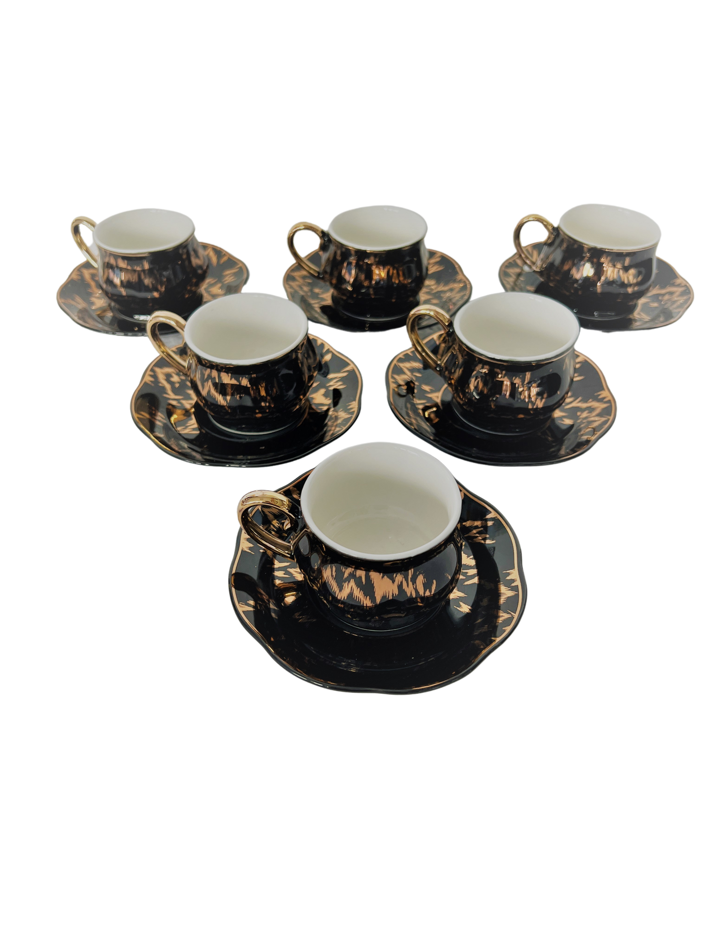 Designer Espressotassen 12 TLG für 6 Personen Barock Stil Mokka Tassen NEU 60 ML