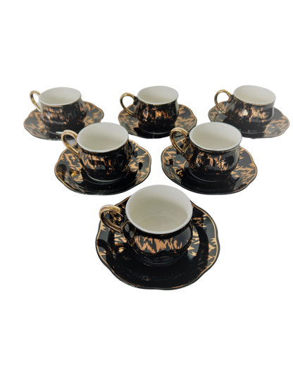 Designer Espressotassen 12 TLG für 6 Personen Barock Stil Mokka Tassen NEU 60 ML