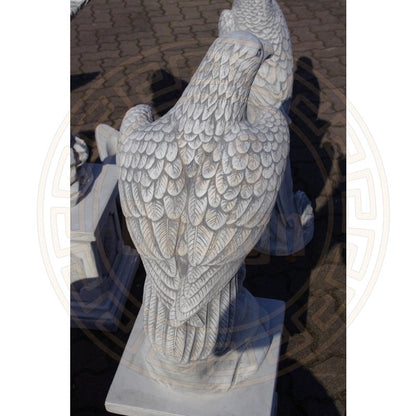 2x Steinadler Raubvogel Greifvogel Gartenfigur 2x Säulensockel Steinsäule Säule