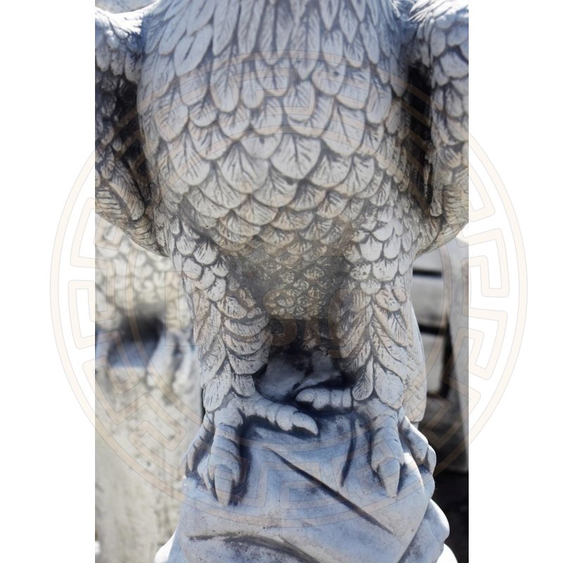 2x Steinadler Raubvogel Greifvogel Gartenfigur 2x Säulensockel Steinsäule Säule