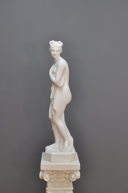 Frauenfigur Frauenstatue Skulptur Frauenbüste Handbemalt Vintage Stil Jugendstil