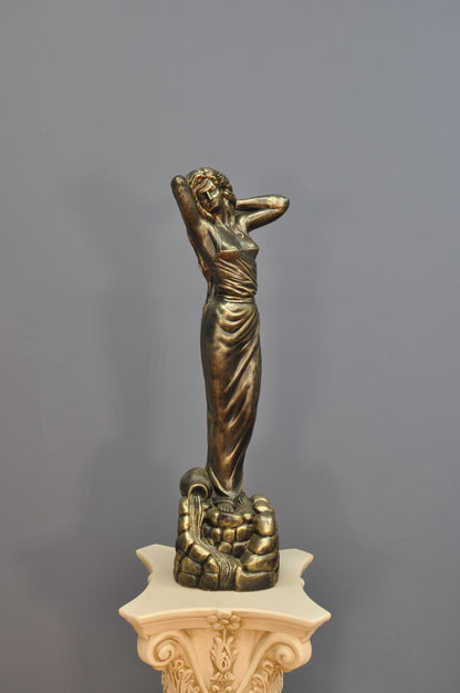 Frauenfigur Frauenstatue Skulptur Frauenbüste Handbemalt Vintage Stil Jugendstil