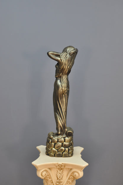 Frauenfigur Frauenstatue Skulptur Frauenbüste Handbemalt Vintage Stil Jugendstil