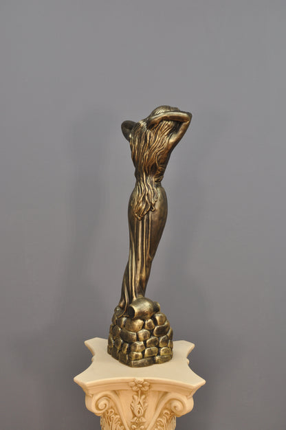 Frauenfigur Frauenstatue Skulptur Frauenbüste Handbemalt Vintage Stil Jugendstil