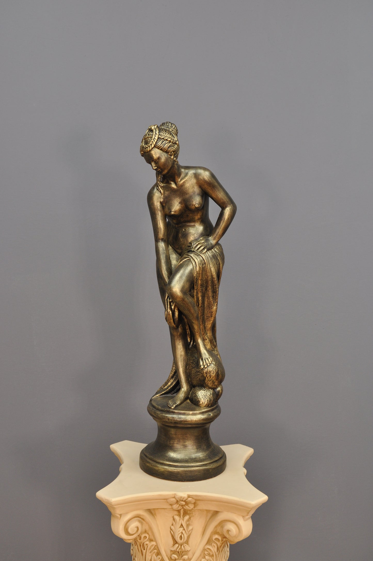 Frauenfigur Frauenstatue Skulptur Frauenbüste Handbemalt Vintage Stil Jugendstil