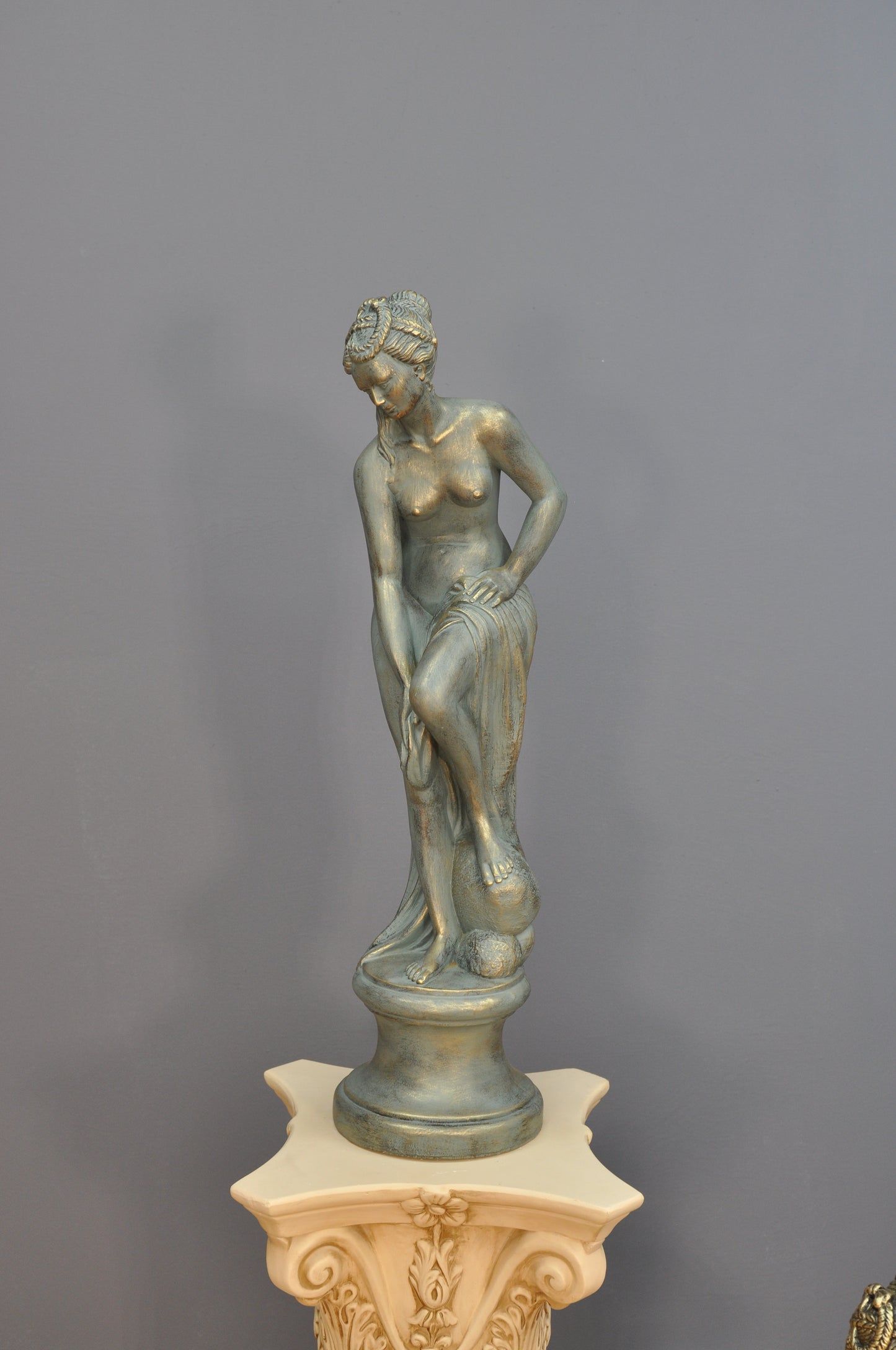 Frauenfigur Frauenstatue Skulptur Frauenbüste Handbemalt Vintage Stil Jugendstil