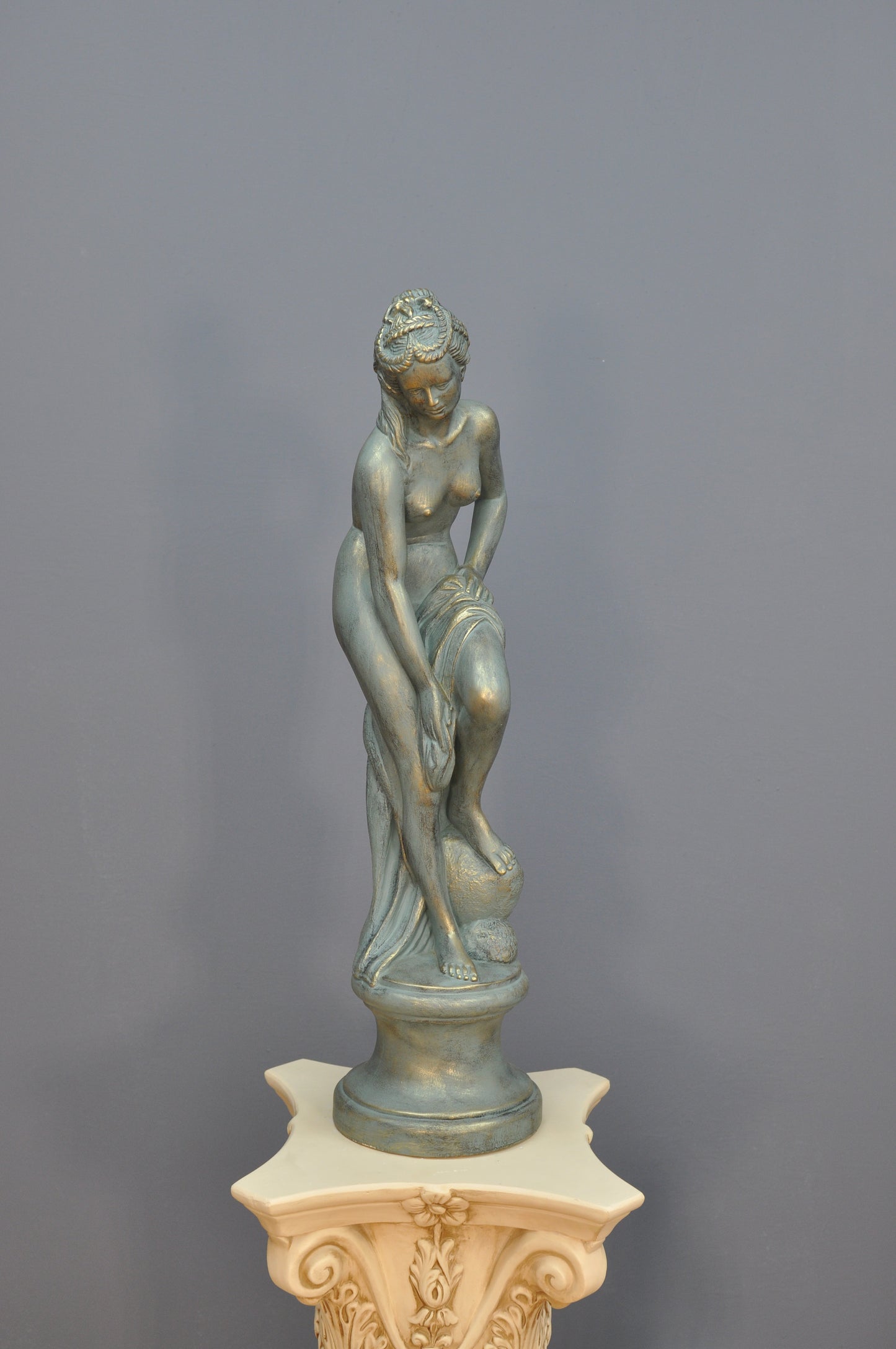 Frauenfigur Frauenstatue Skulptur Frauenbüste Handbemalt Vintage Stil Jugendstil