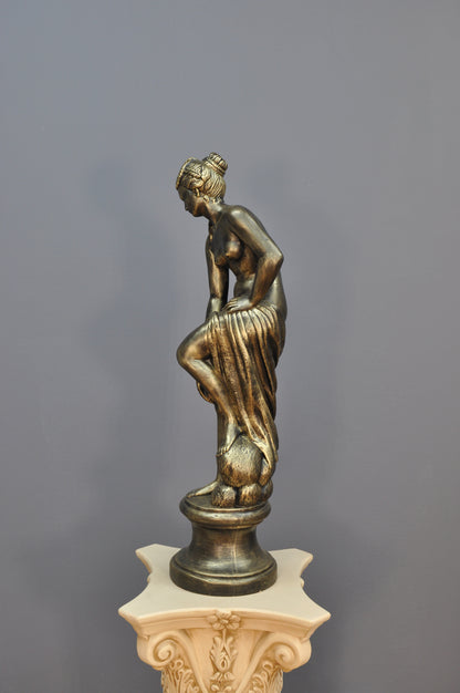 Frauenfigur Frauenstatue Skulptur Frauenbüste Handbemalt Vintage Stil Jugendstil