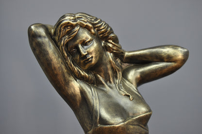 Frauenfigur Frauenstatue Skulptur Frauenbüste Handbemalt Vintage Stil Jugendstil