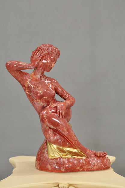 Frauenfigur Frauenstatue Skulptur Frauenbüste Handbemalt Vintage Stil Jugendstil