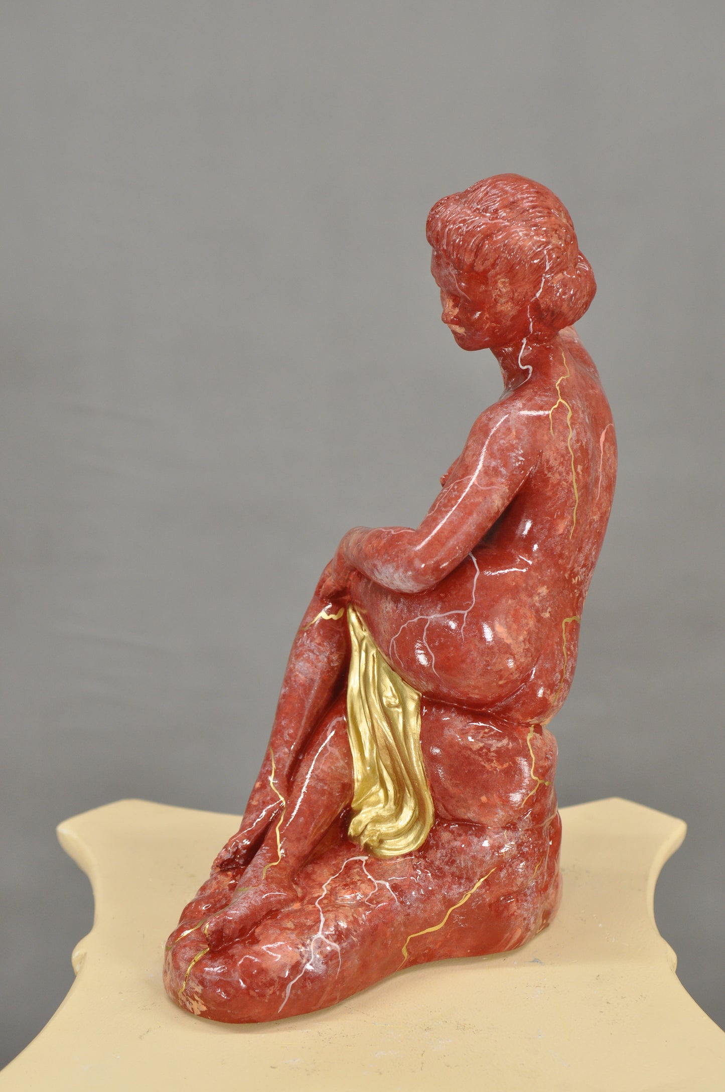Frauenfigur Frauenstatue Skulptur Frauenbüste Handbemalt Vintage Stil Jugendstil