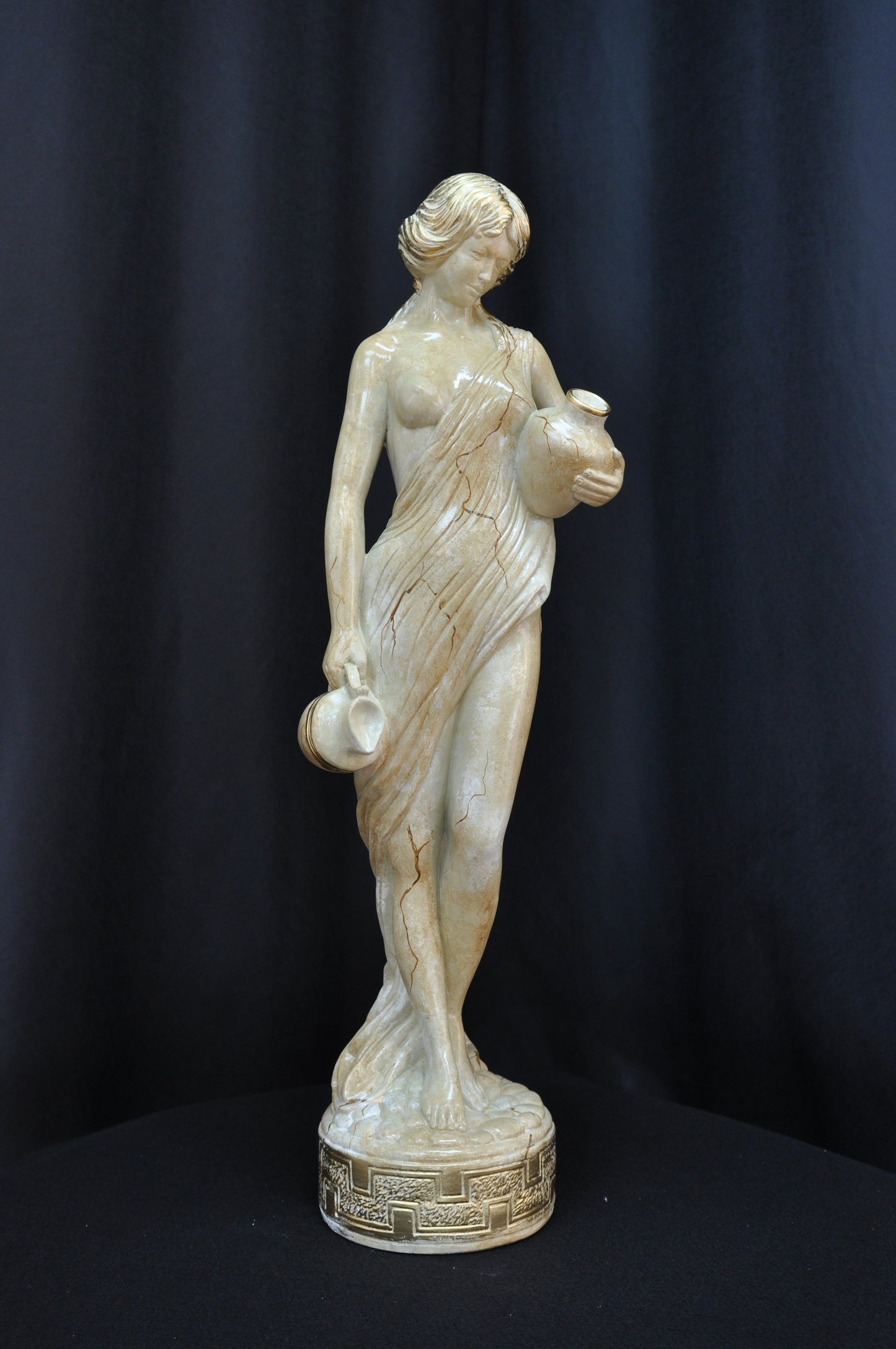 Frauenfigur Frauenstatue Skulptur Frauenbüste Handbemalt Vintage Stil Jugendstil