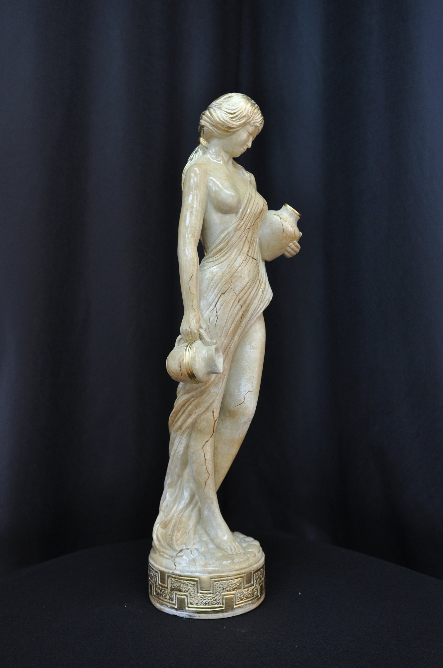 Frauenfigur Frauenstatue Skulptur Frauenbüste Handbemalt Vintage Stil Jugendstil