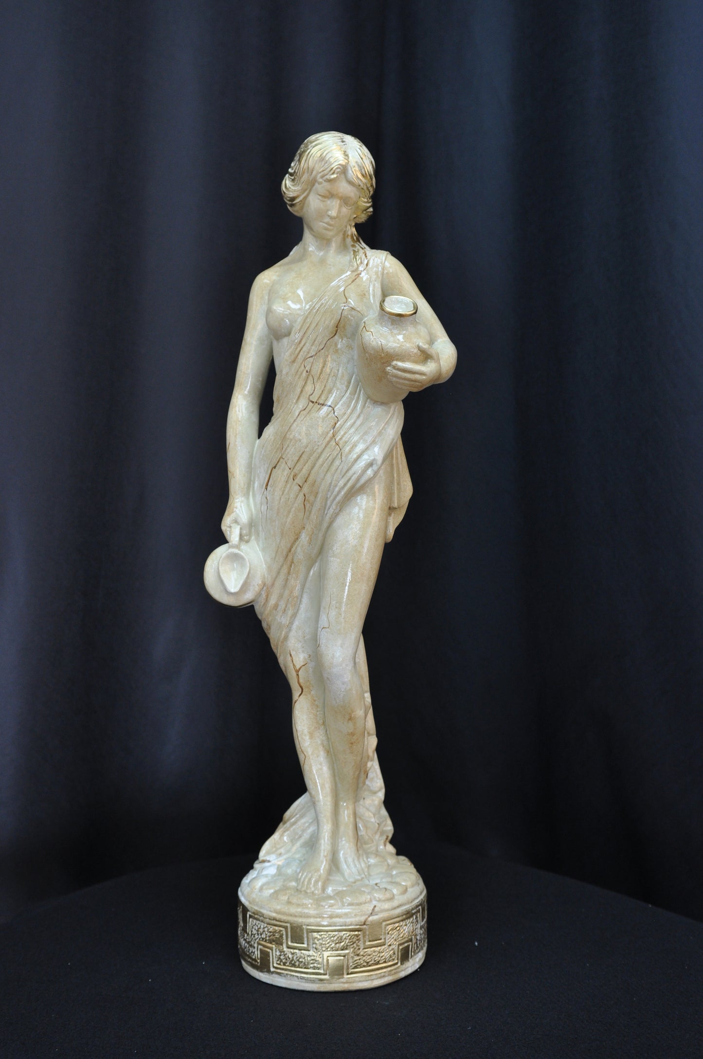 Frauenfigur Frauenstatue Skulptur Frauenbüste Handbemalt Vintage Stil Jugendstil