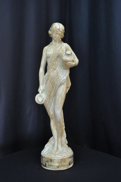 Frauenfigur Frauenstatue Skulptur Frauenbüste Handbemalt Vintage Stil Jugendstil