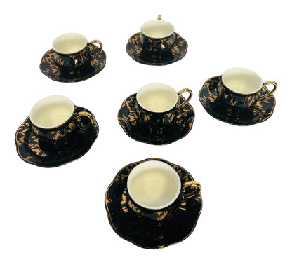 Designer Espressotassen 12 TLG für 6 Personen Barock Stil Mokka Tassen NEU 60 ML