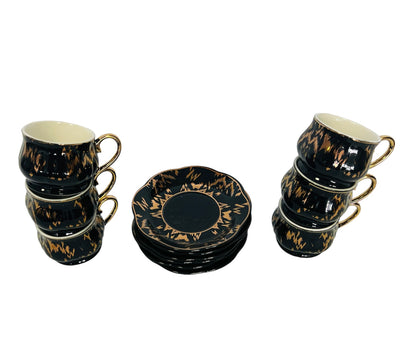 Designer Espressotassen 12 TLG für 6 Personen Barock Stil Mokka Tassen NEU 60 ML