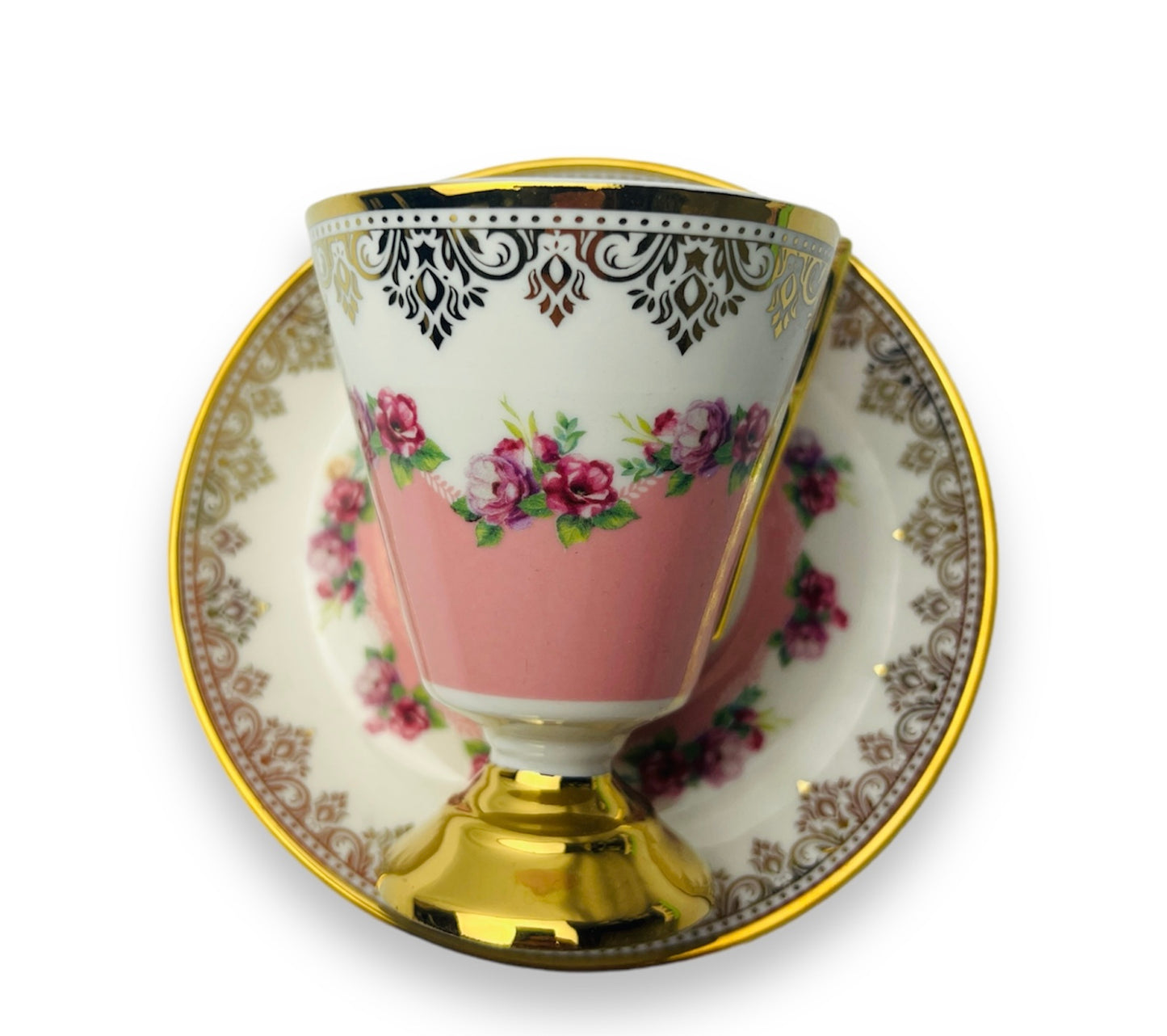 Luxus Rosa-Gold Espressotassen 12 TLG für 6 Personen im Vintage Stil 100 Ml