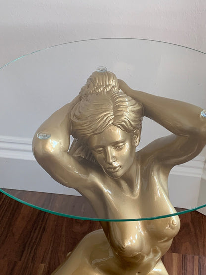 Figurentisch im Frauen Design Beistelltisch, Couchtisch, Glastisch Antik Stil