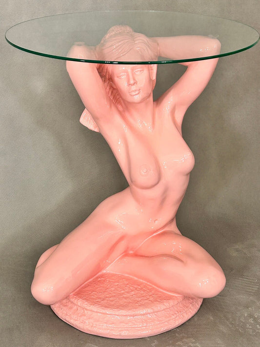 Figurentisch im Frauen Design Beistelltisch, Couchtisch, Glastisch Antik Stil