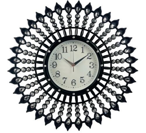 Große Wanduhr 55cm Wohnzimmer Designuhr Barock Stil Lautlos