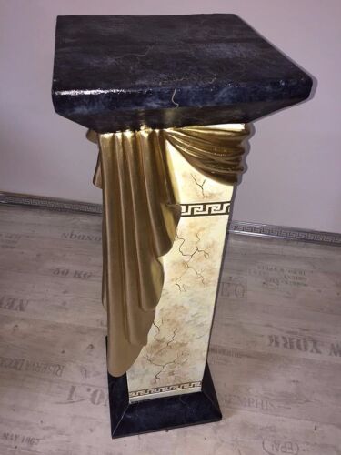Säule Mäander Style Dekosäule 80cm Griechische Säulen Barock Podest Handbemalt