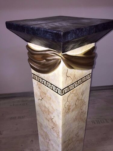 Säule Mäander Style Dekosäule 80cm Griechische Säulen Barock Podest Handbemalt