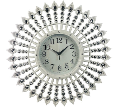 Große Wanduhr 55cm Wohnzimmer Designuhr Barock Stil Lautlos