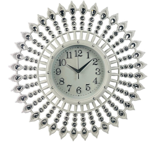 Große Wanduhr 55cm Wohnzimmer Designuhr Barock Stil Lautlos