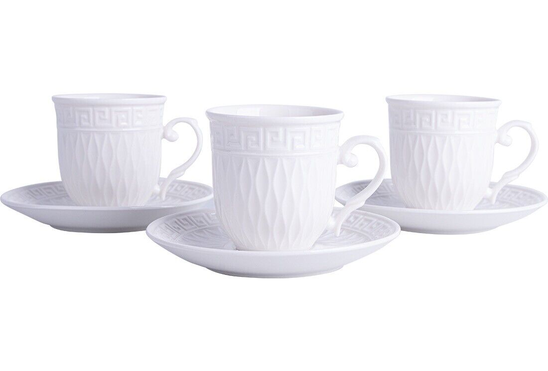 Kaffeetassenset für 6 Personen 12 Tlg Golf Design Tassen + Untertassen NEU
