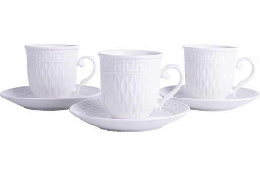Kaffeetassenset für 6 Personen 12 Tlg Golf Design Tassen + Untertassen NEU